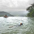 Taking a swim in the infinity pool