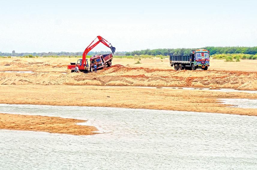 Tracking sand mining