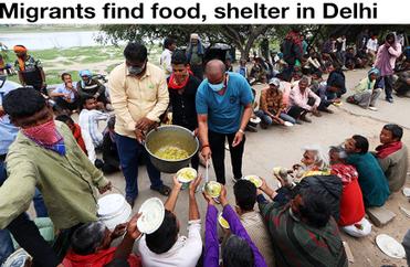 Migrants find food, shelter in Delhi
